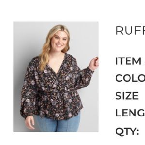 Lane Bryant Ruffle Surplice Peplum Blouse